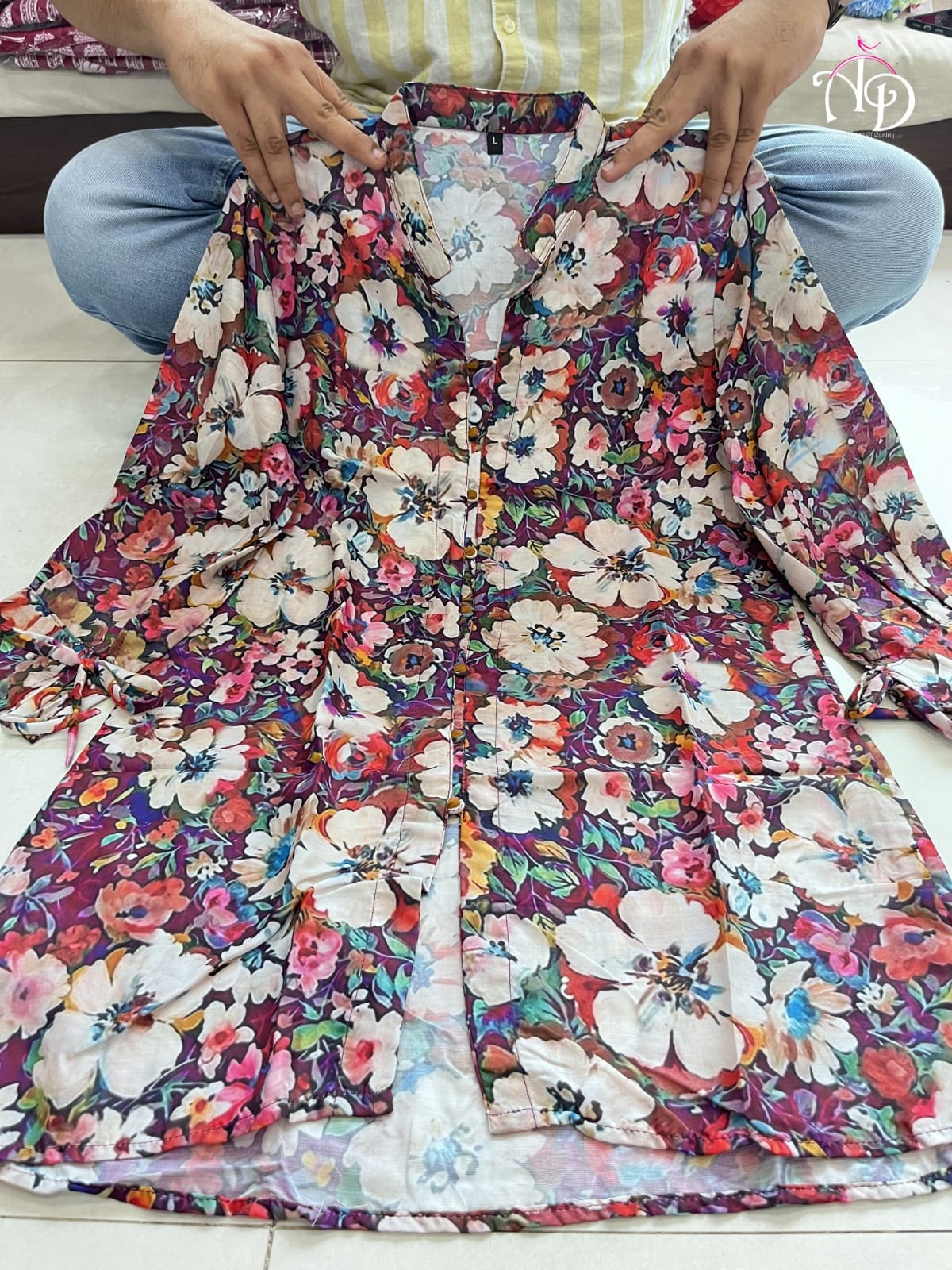 Floral Pure Muslin Designer and Party Wear Tunics